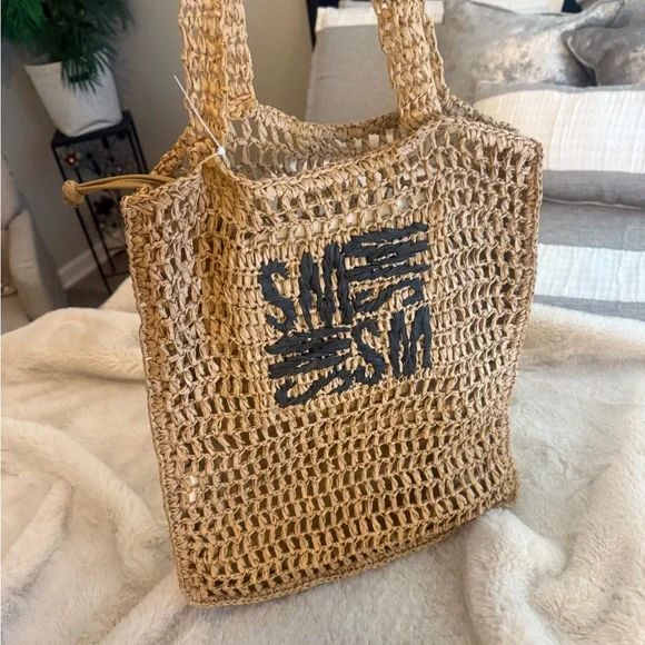 Handwoven Tan Tote Bag - Picture 4 of 5